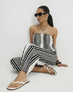 Petite White Stripe Culottes