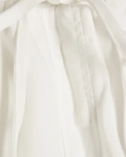 Petite White Wide leg Drawstring Jeans