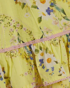 Petite Yellow Daisy Print Ruched Mini Dress