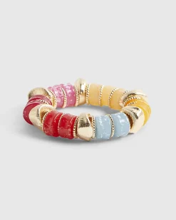Pink Beaded Stretch Bracelet
