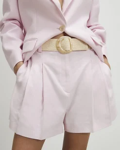 Pink Belted Shorts
