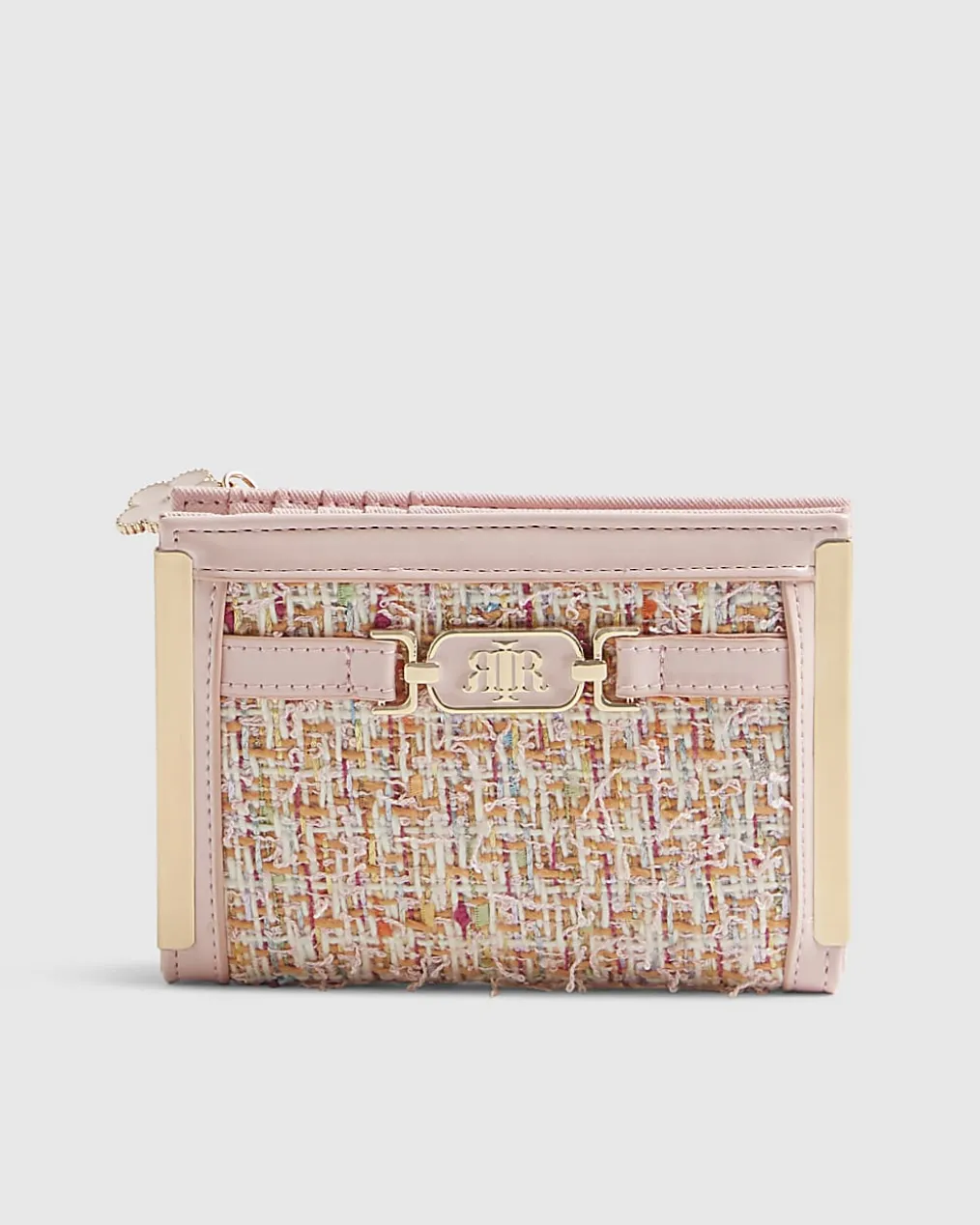 Pink Boucle Foldout Purse