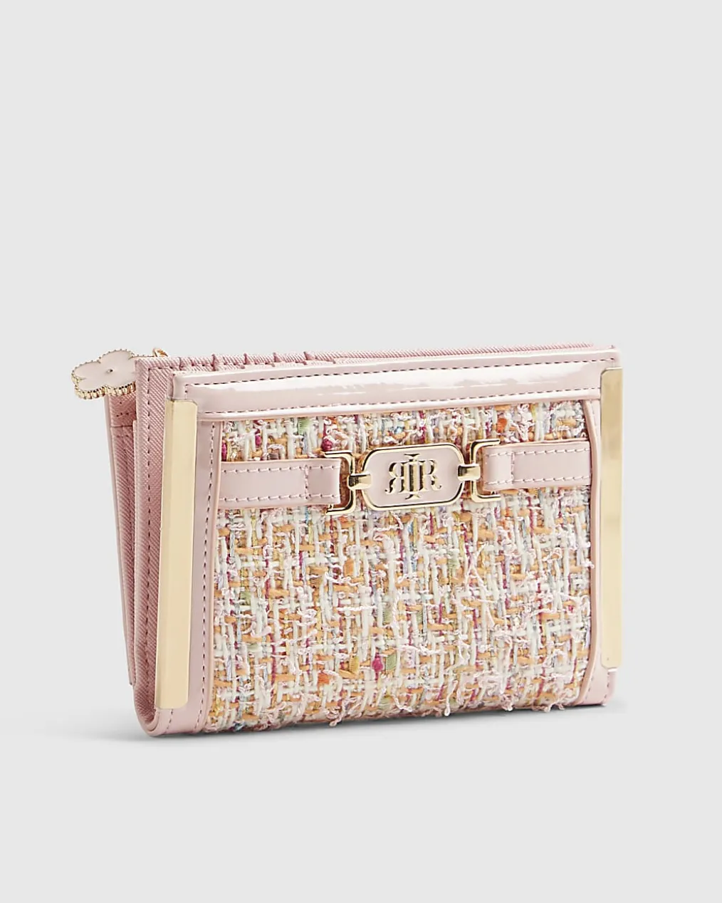 Pink Boucle Foldout Purse