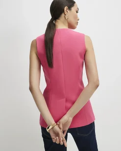 Pink Button Detail Waistcoat