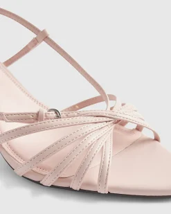 Pink Caged Kitten Heel Sandals