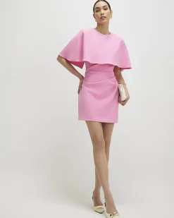 Pink Cape Mini Dress
