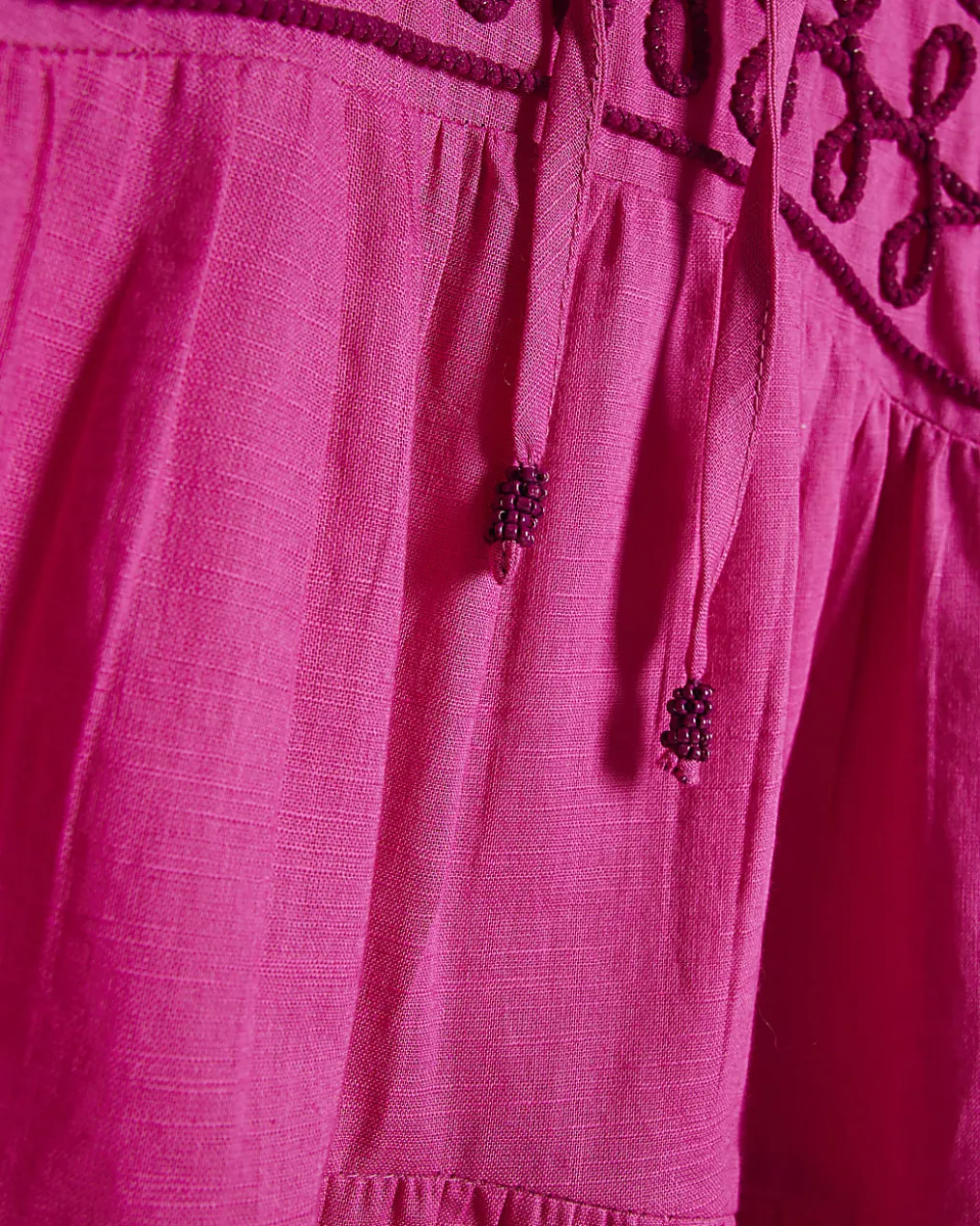 Pink Cornelli Tie Front Mini Beach Dress