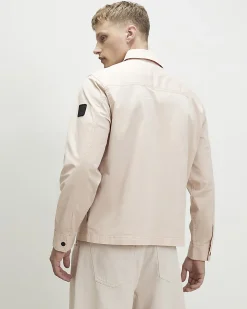 Pink Cotton Blend Regular Fit Zip Jacket