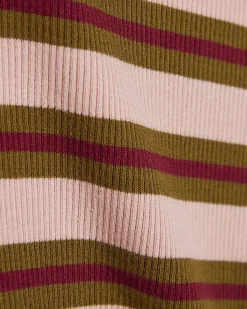 Pink Cotton Blend Stripe Sleeveless Cami Top