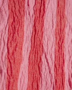 Pink Cotton Blend Striped Scarf Top