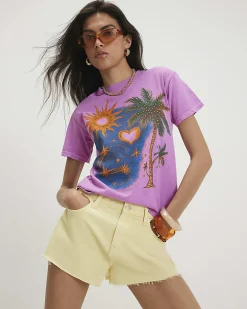 Pink Cotton Celestial T-Shirt