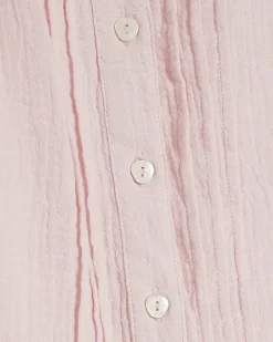 Pink Cotton Frill Collar Short Sleeve Blouse