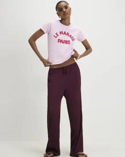 Pink Cotton Le Marais Slogan T-shirt