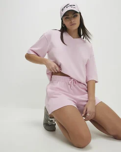 Pink Cotton Loopback Shorts