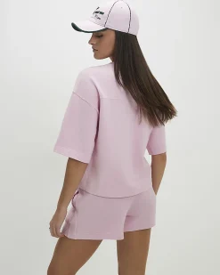 Pink Cotton Short Sleeve Loopback T-shirt