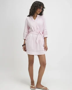 Pink Cotton Textured Mini Dress