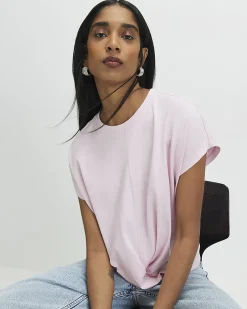 Pink Cotton Twist Front T-Shirt