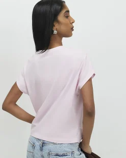 Pink Cotton Twist Front T-Shirt