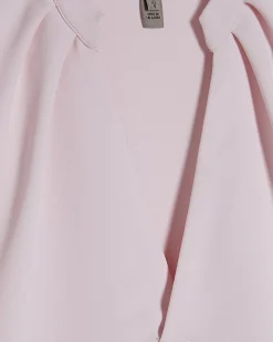 Pink Crepe Notch Neck T-Shirt