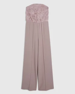 Pink 3D Flower Bandeau Jumpsuit
