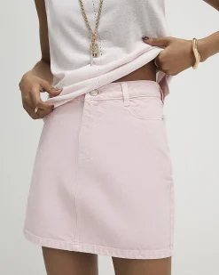 Pink Denim Mini Skirt