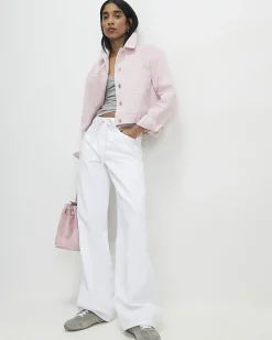 Pink Denim Pocket Front Jacket