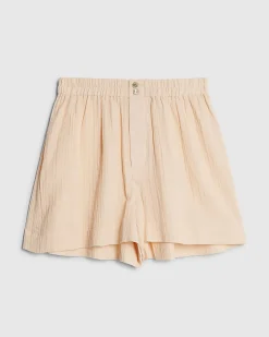 Pink Elasticated Cotton Shorts