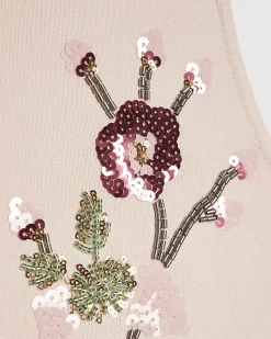 Pink Embellished Knitted Vest Top