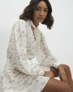 Pink Floral Pussybow Blouse