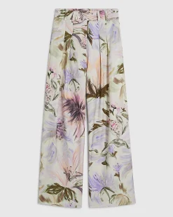 Pink Floral Wide Leg Trousers