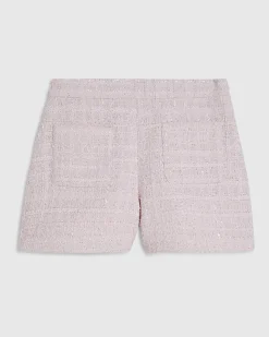 Pink Front Pocket Boucle Shorts