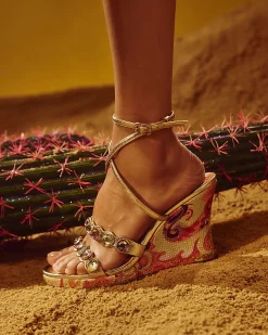 Pink Gem Detail Wedges
