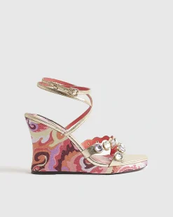 Pink Gem Detail Wedges