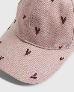 Pink Heart Embroidered baseball Cap