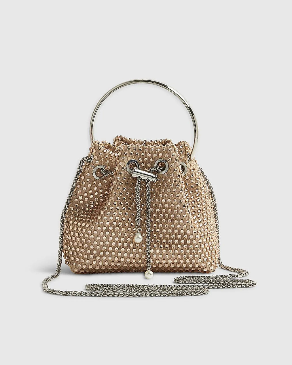Pink Heatseal Bucket Clutch Bag