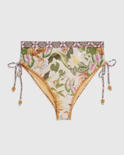 Pink High Waisted Floral Bikini Bottoms