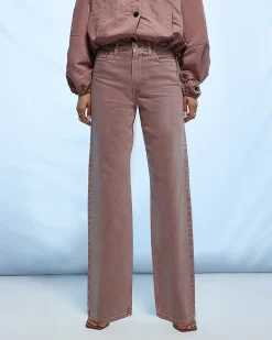 Pink High Waisted Relaxed Straight Jeans