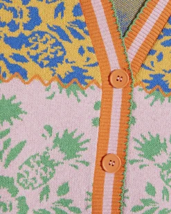 Pink Knitted Floral Waistcoat