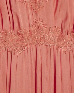 Pink Lace Slip Midi Dress