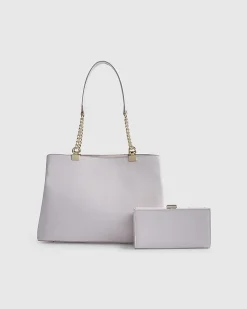 Pink Lilies Chain Tote Bundle Bag