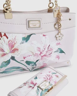 Pink Lilies Chain Tote Bundle Bag