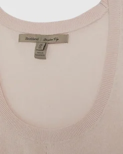 Pink Linen Blend Fine Knit Vest Top