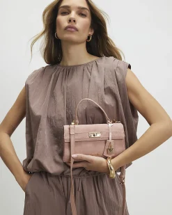 Pink Lock Front Tote Bag