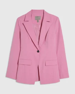 Pink Long Sleeve Cinch Back Blazer