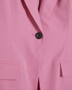Pink Long Sleeve Cinch Back Blazer