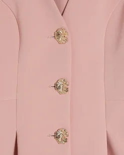 Pink Long Sleeve Pleated Jacket