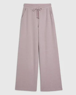 Pink Metallic Drawstring Wide Leg Trousers