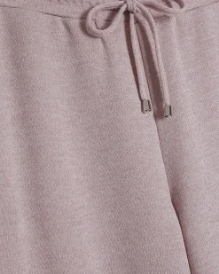Pink Metallic Drawstring Wide Leg Trousers