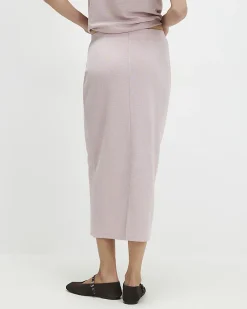 Pink Metallic Midi Skirt