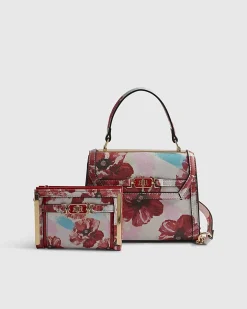 Pink Mini Floral Charm Tote Bundle Bag